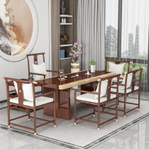 New Chinese-style solid wood tea table and chair combination office reception tea table modern kung fu tea tray integrated Zen tea table
