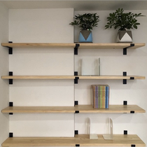 Nordic wall shelf solid wood one word partition wall hanging bookshelf shelf living room kitchen creative decoration storage rack