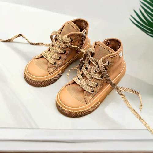 Детские тканевые туфли, высокие кроссовки для мальчиков, детская повседневная обувь, мягкая подошва