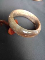 Ice type light blue rosewood 58 ring Burmese wood petrified jade tree fossil bracelet SZ28 (Shan Xiqi Gallery)