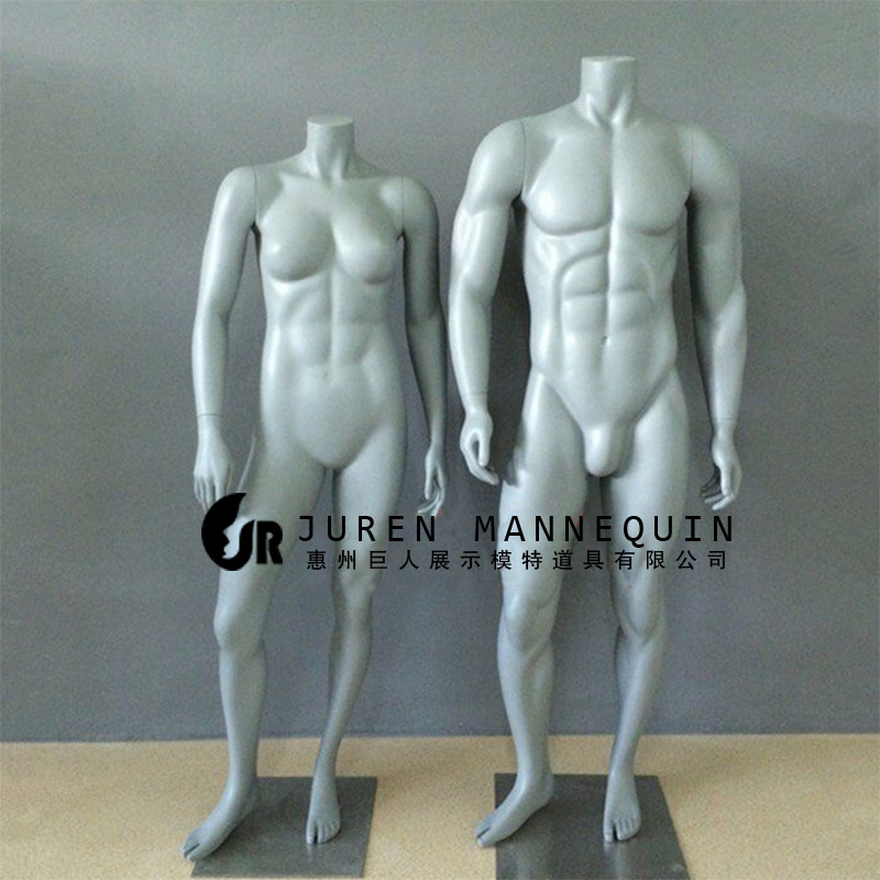 Male And Female Round Head Muscle Plastic Fibreglass Clothing Model Props Full Body Modern Minimalist Sports Man Terrace Male Fake