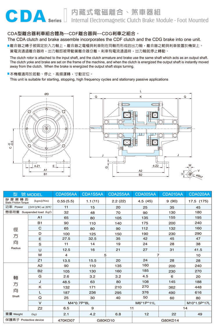 仟岱电磁离合刹车器组CDA0S6AA CDA1S5 CDA2S5 CDA005 CDA010 24V 电磁离合制动器组合,电磁离合刹车器,仟岱,台湾仟岱,仟岱官网