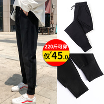 200 Jin fat mm pants plus size plus size plus velvet womens sweatpants autumn and winter loose spring and autumn 2020 new womens pants