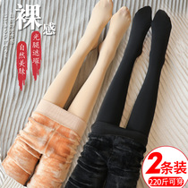 Light legs fat mm artifact womens spring and autumn models plus fat plus size leggings plus thin meat-colored tights 200 pounds stockings