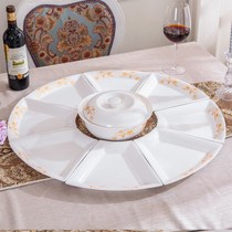 Shake-to-sound upgrade Eurostyle Same-style Roundtable Round Sector Big Plate Dish Set for home disc parquet cutlery combinations