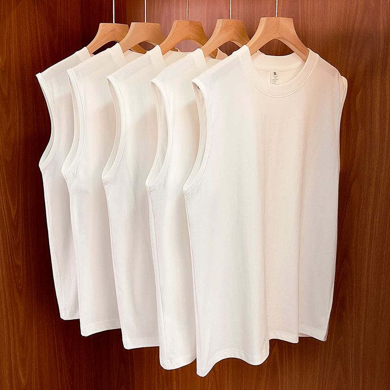 (100% Xinjiang Cotton) Pure Cotton Vest Men's Sleeveless T-Shirt Women's Summer Sports Fitness Vest White Base Shirt (100% Xinjiang Cotton) Pure Cotton Vest Men's Sleeveless T-Shirt Women's Summer Sports Fitness Vest White Base Shirt