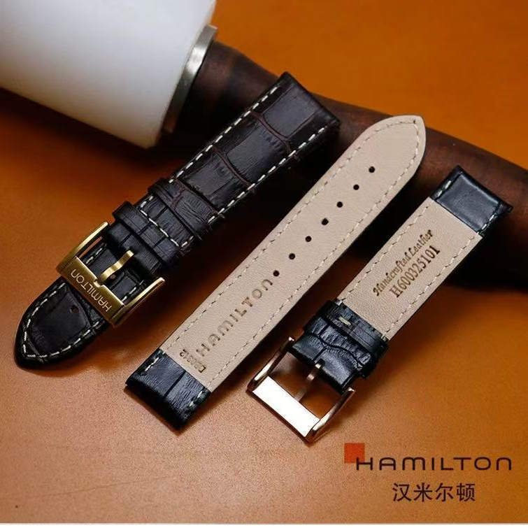 Hamilton Watch Strap for Men Compatible with Original American Classic Khaki Eternal Jazz Genuine Leather Watch Strap