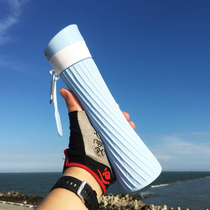 Simple sports water cup creative folding silicone cup Soft forest department male and female students travel portable outdoor handy cup