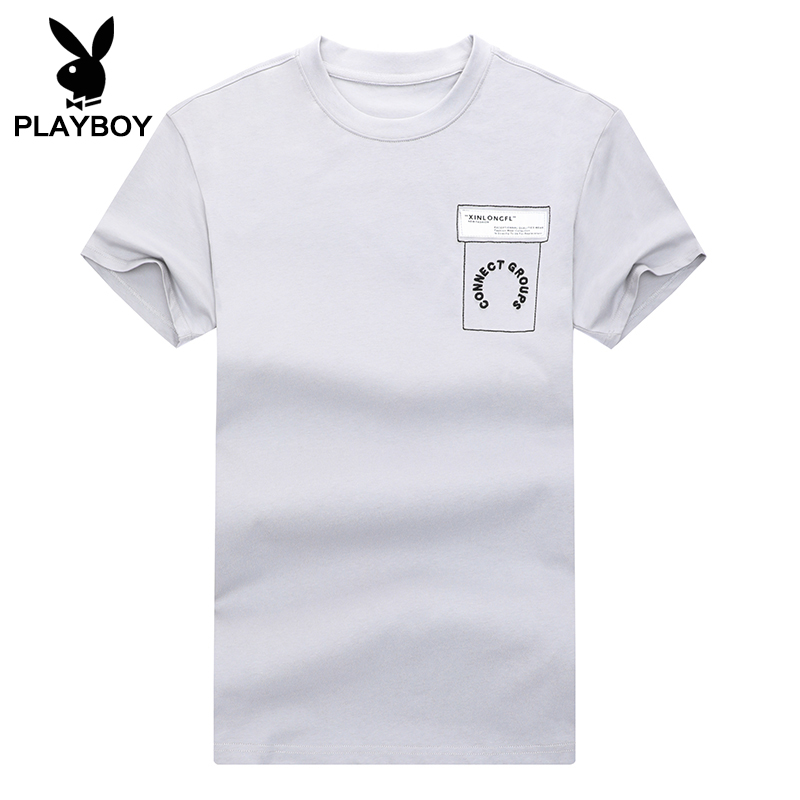 Playboy nam ngắn tay áo thun bông cotton 2020 chàng trai mùa hè áo khoác Hàn Quốc phiên bản của giản dị xu hướng chỉnh sửa đáy