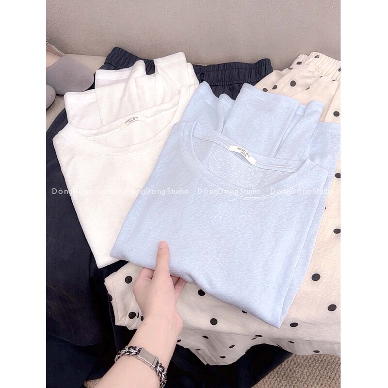 High-Quality Fabric ~/White and Blue Sun Protection/ Round Neck Long-Sleeve Pullover T-Shirt Sun Protection Clothing [Length 61cm, Bust 108cm] 66