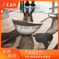 Designers Creative Leisure Sofa Chair Stainless Steel Chair Cafe Iron Art Backlight Luxury Studio Leisure Metal Chair