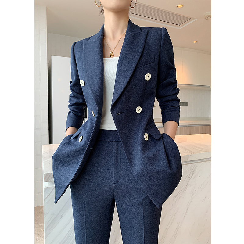 Tibet blue big brand suit female professional fashion temperament 2022 new spring and autumn senior coat two sets