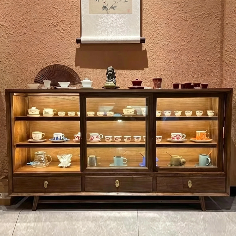 Old Elm Wood Glass Storage Cabinet, Sideboard, Tea Storage Cabinet, Storage Cabinet, Living Room Wall Display Cabinet, Tea Rack Old Elm Wood Glass Storage Cabinet, Sideboard, Tea Storage Cabinet, Storage Cabinet, Living Room Wall Display Cabinet, Tea Rack