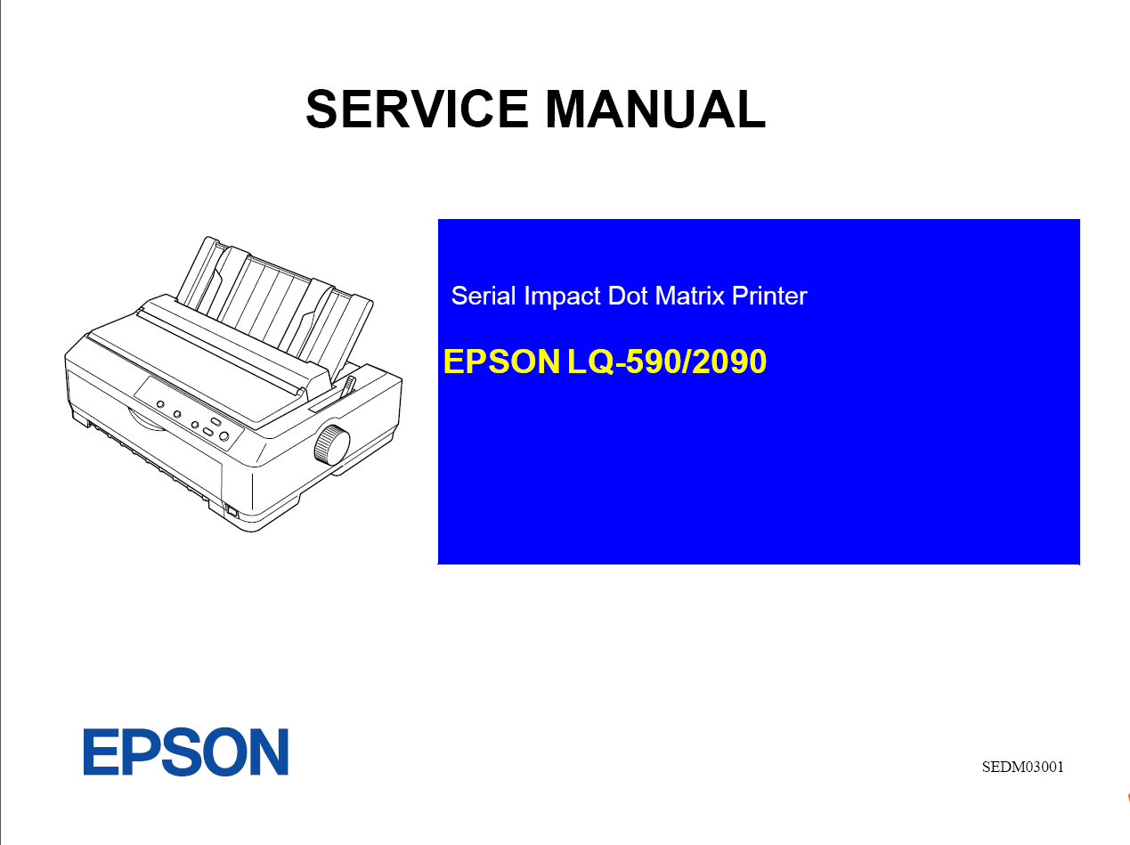 EPSON Needle Printer LQ590 LQ2090 Maintenance Manual Service Technical Upgrade Procedure