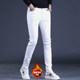 2024 ພາກຮຽນ spring ແລະ summer ສີຂາວ jeans trousers ຜູ້ຊາຍ trousers slim fit trousers ບວກ velvet ອົບອຸ່ນ trousers ຜູ້ຊາຍ trousers trendy