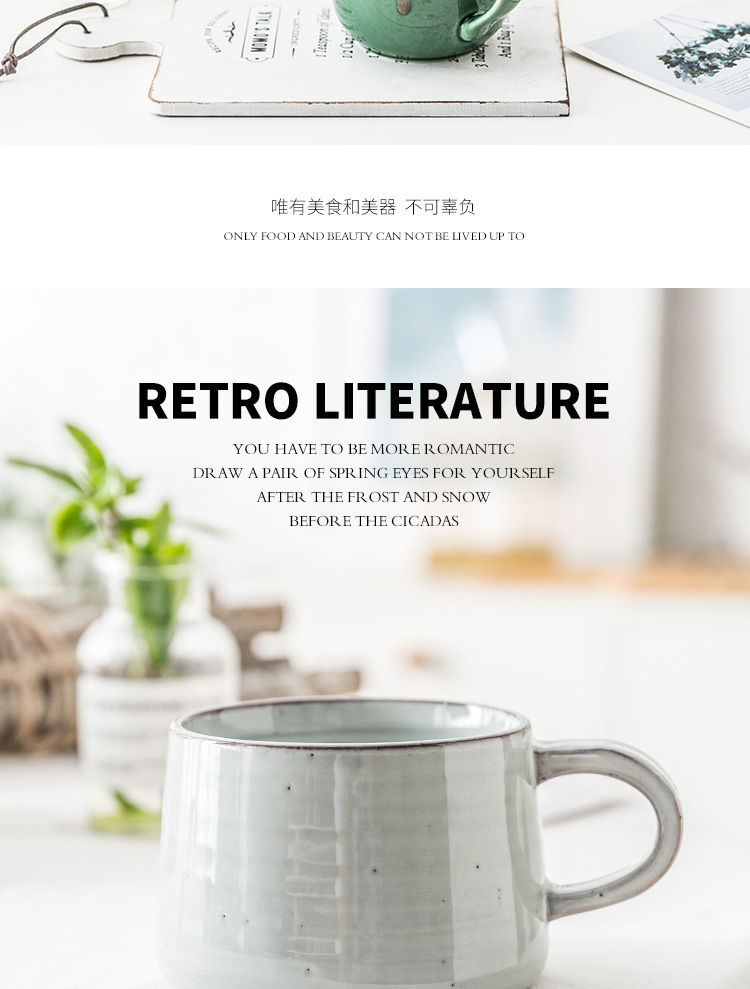 Creative Europe type restoring ancient ways the glass ceramic mugs household large - capacity glass coffee cup cup cereal breakfast cup