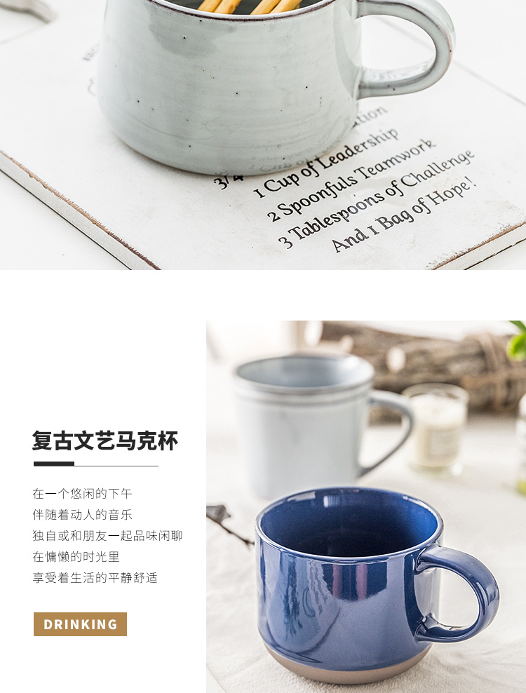 Creative Europe type restoring ancient ways the glass ceramic mugs household large - capacity glass coffee cup cup cereal breakfast cup