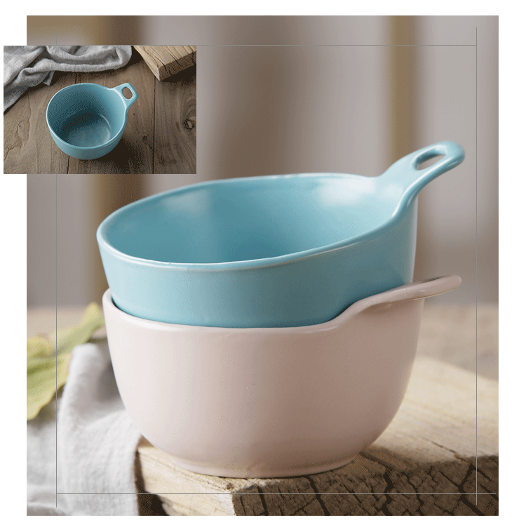 The Nordic household jobs ceramic bowl marca dragon porringer household porridge breakfast cereal monaural bowl bowl of noodles bowl