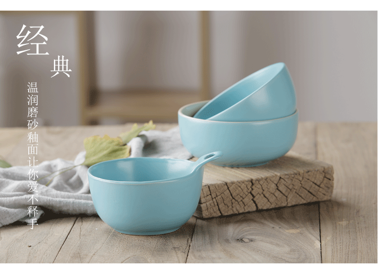 The Nordic household jobs ceramic bowl marca dragon porringer household porridge breakfast cereal monaural bowl bowl of noodles bowl