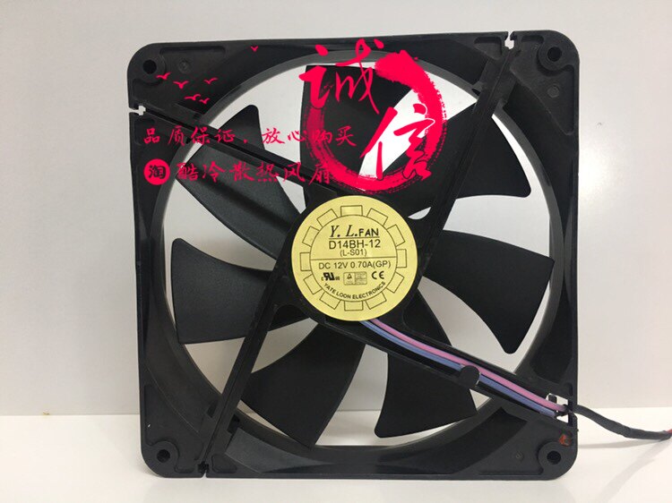 Yuelun 14CM cm 14025 12V0 70A dragon mine dragon power cooling fan D14BH-12 PWM