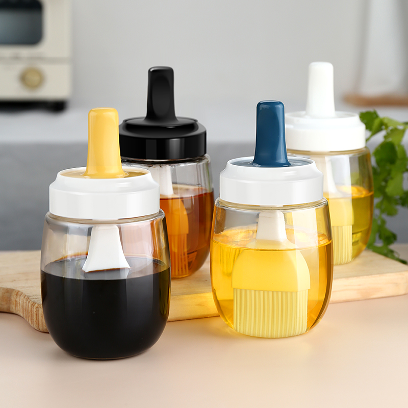 Oil brush silicone oil brush with bottle kitchen flaky cake food grade barbecue baking home heat resistant integrated oil brush bottle