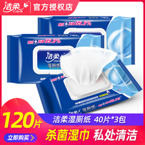 Clean and wet toilet paper 40 pieces * 3 packs for private cleaning with cleansing and bacteriostatic disinfection wet wipes clear and clean and cloudy house afterwards wet wipes