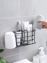 Ikea Home Toilet Toothbrush Holder Mouthwash Cup Holder Wall-mounted Free punch iron Art viscose toothbrush disposal