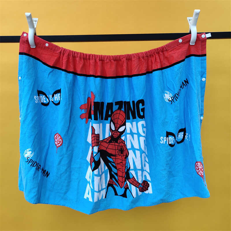 Popular Item! Cartoon Anime Spider-Man Series Pure Cotton Bath Skirt, Parent-Child Matching Bath Towel, Soft and Skin-Friendly Beach Towel