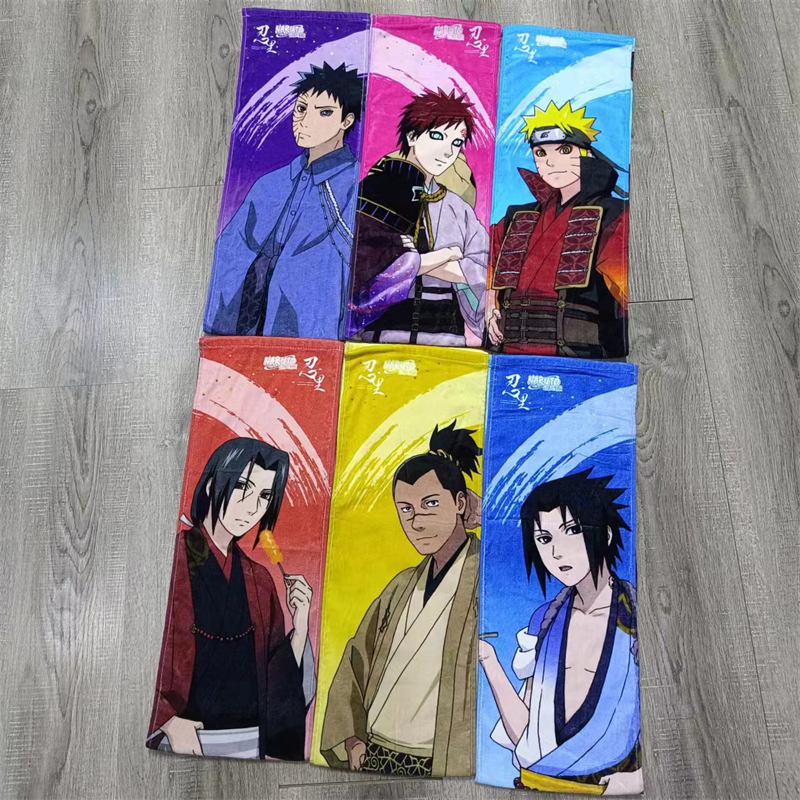 Foreign Trade Pure Cotton Day Single Fire Movie Ninja Cartoon sports towels outdoor sports yoga hanging neck Sweat towel Wearing scarlet-Taobao