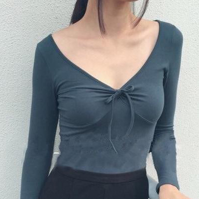 Modern dance practice Costume Adult Female Long Sleeve Ballet Dancer Blouse Short Sleeves Sashimi Body Dancing Clothes