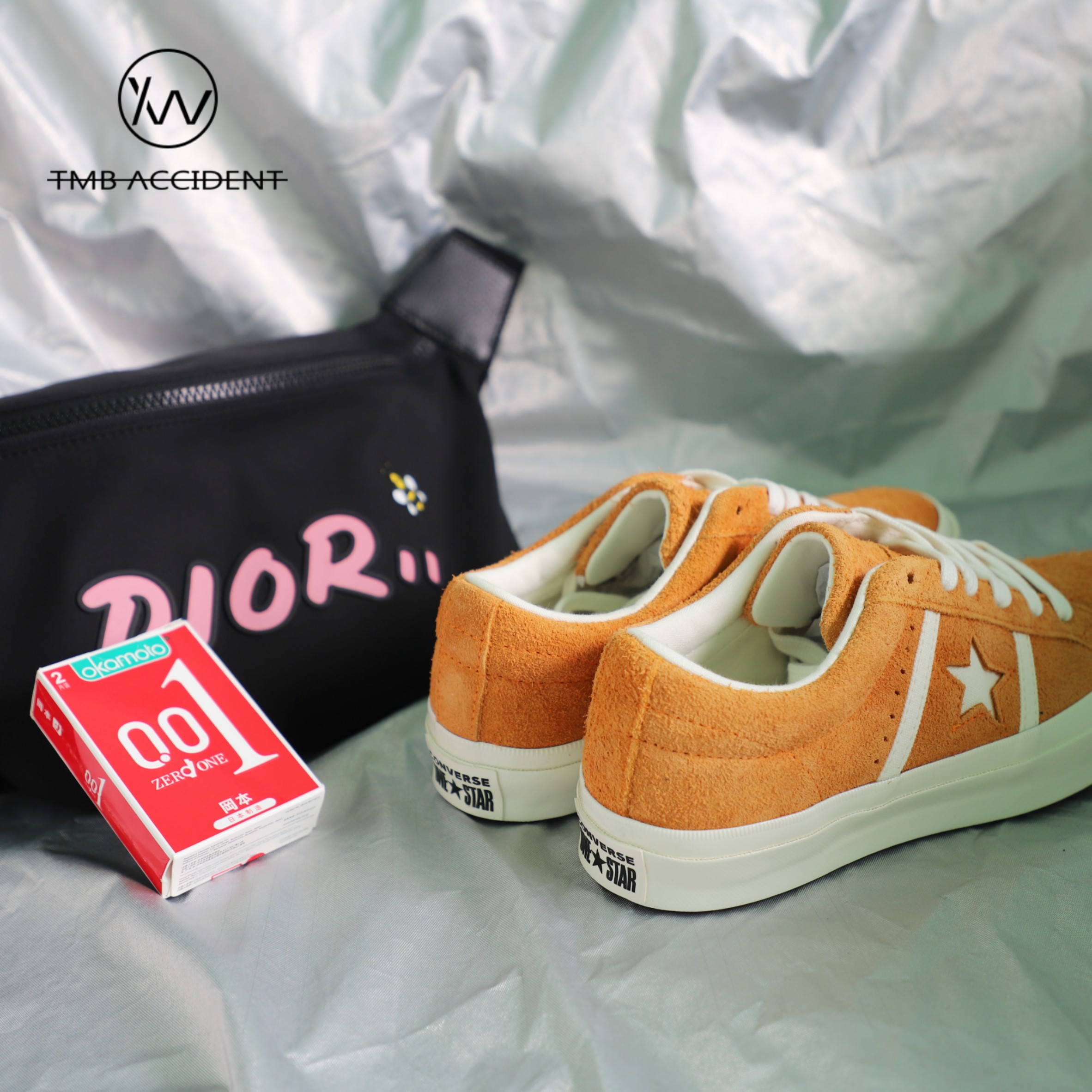 Converse One Star Orange Orange Dark Blue Jack Star Giày đế thấp 165023C - Dép / giày thường giày thể thao nam