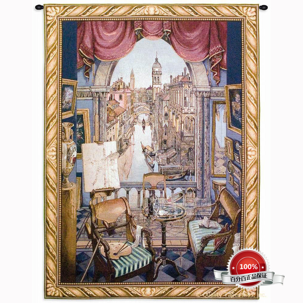 Spot New York Lower City Park import studio overlooking the Venice River View European-style cotton tapestry 96x134