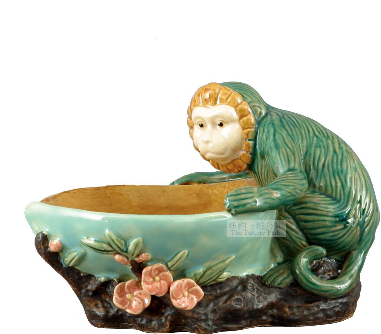 New York Downtown Park Imported Mirror Flowers Water Moon Fun Little Monkey Ceramics Decoration Bowls Fruit Bowl Restaurant Tea Table Gifts 
