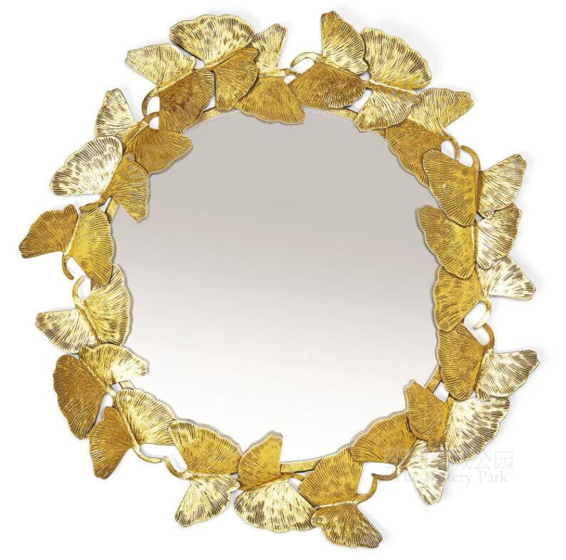 New York Lower City Park Imports Gingko Butterfly Dance Solid Lace Light Lavish Bathroom Mirror Decorated Mirror Wall Trim 78cm 