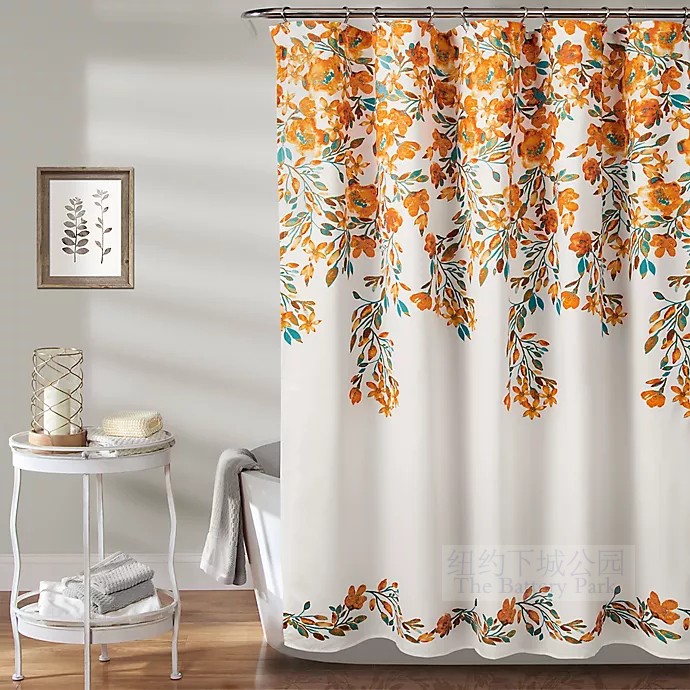 Spot New York Lower City Park imports love in the morning and evening calendula pineapple flower cotton decorative shower curtain