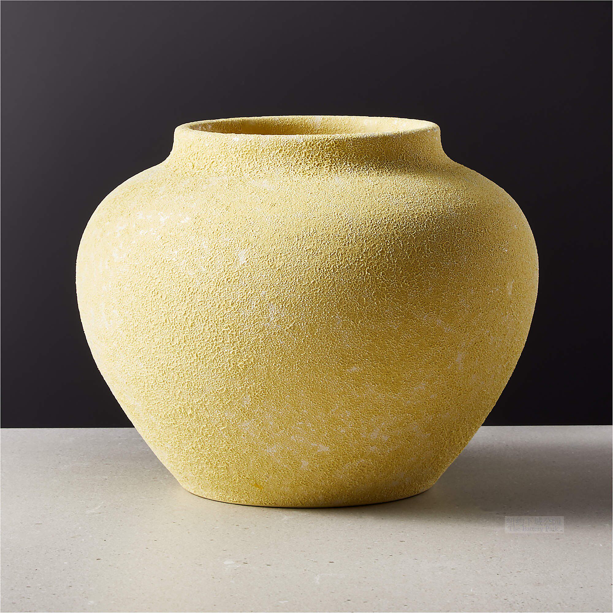 Spot New York Downtown Park imports pleasant color lemon yellow handtexture ceramic decoration vase fittings