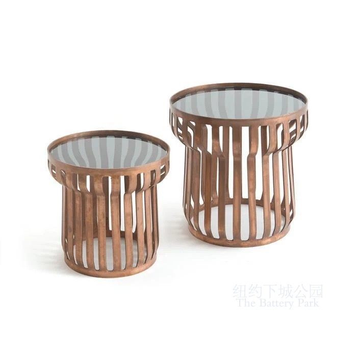 Spot New York Lower City Park Crew Flower Basket Styling Metal Mirror Art Retro Side Table Combined Tea Table Group 