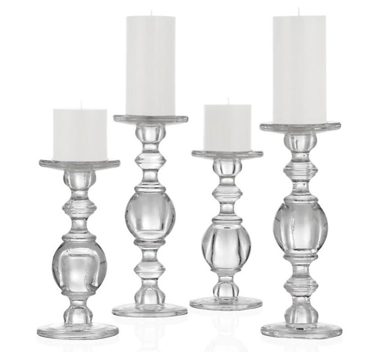 Spot New York Lower City Park imports Casa round Runway clear glass candle holder high 27 5cm 