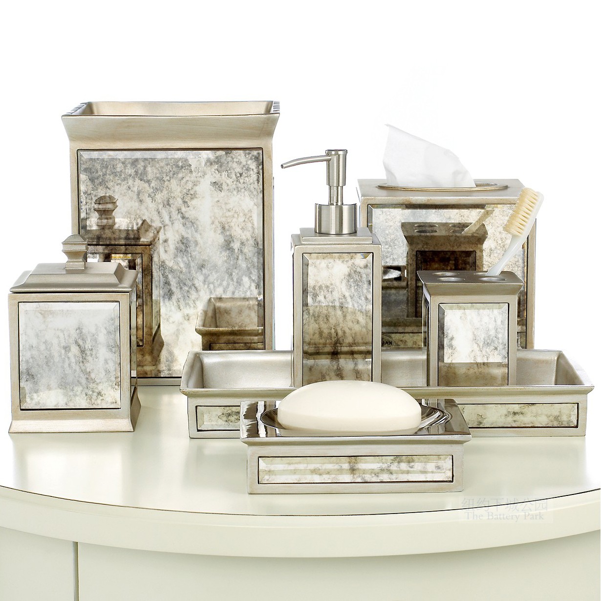 New york Lower City Park Imported kassatex Paraso Palace Retro Mirror Bathroom Cup Kit Available