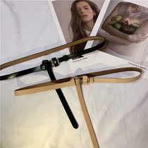 ins leather thin belt female Korean version Joker fashion Korean version knot belt decoration simple West Assembly dress