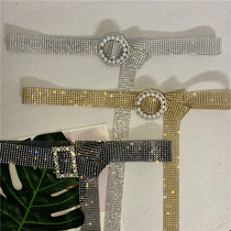 New fashion Joker Pearl full diamond wide Lady plastic belt rhinestone decoration with skirt waist seal Diamond waist chain