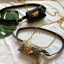 Net red ins small bag women 2019 New oblique cross running bag fashion Korean version of pu snake pattern mini belt bag