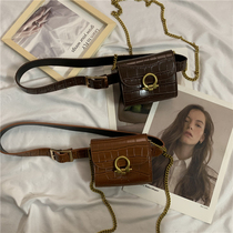 New fashionable stone pattern running bag Joker chain retro small bag women fashion concave shape belt decoration ins