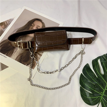 ins Korean version of new fashionable running bag female punk style chain belt small bag decoration blazer belt tide
