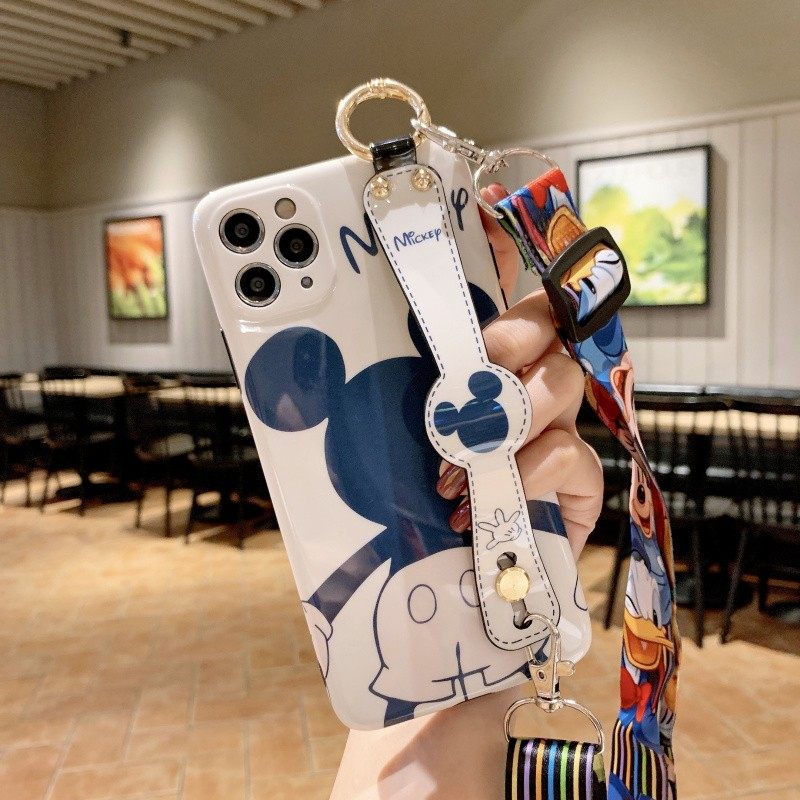 Apple 13 mobile phone protective shell female iphone13promax all-inclusive anti-fall 13Pro back 12 lanyard 12pro cartoon 11 straight edge cute 13por wrist guard