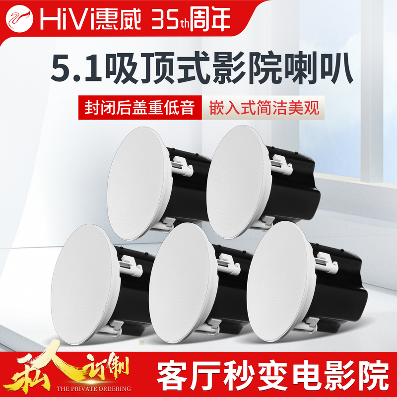 Hivi Ceiling Speaker Set Embedded Speakers 5.1 Home Theater Ceiling with Rear Cover Speakers Hivi Ceiling Speaker Set Embedded Speakers 5.1 Home Theater Ceiling with Rear Cover Speakers