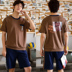 Casual Thư Pyjama Mens Summer bông ngắn tay áo Slim Teen Student Sourcotton Home Mang Set ngày. 