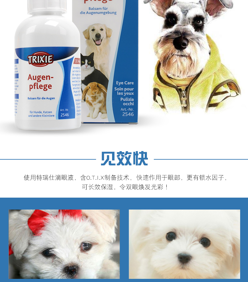 Terry Shi chú chó nhỏ giọt mắt Teddy hơn chú chó nhỏ giọt nước mắt để chăm sóc mắt thú cưng - Thuốc nhỏ mắt thuốc nhỏ mắt cận thị
