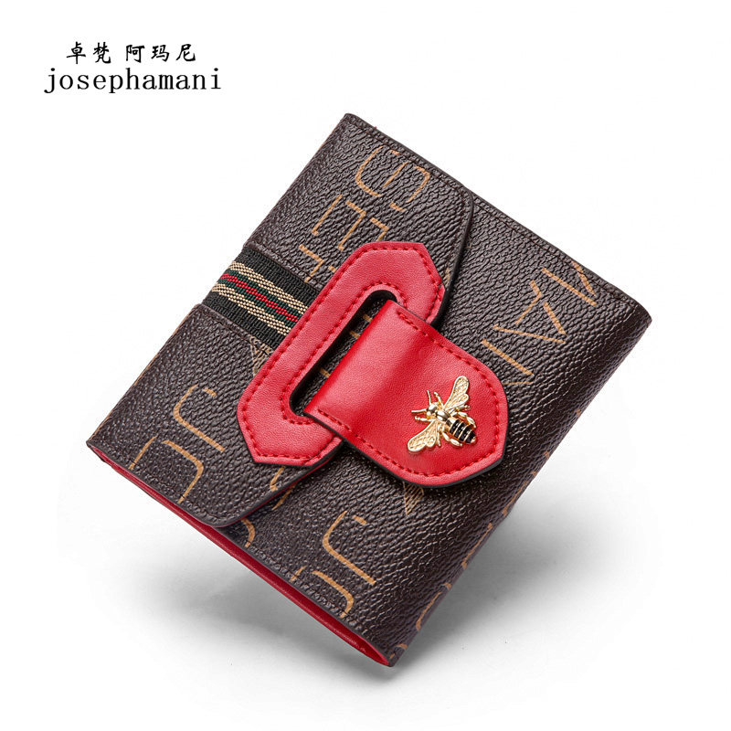 Zhuo Fan Armani womens small wallet female short 2019 new multi-functional folding womens coin wallet card bag