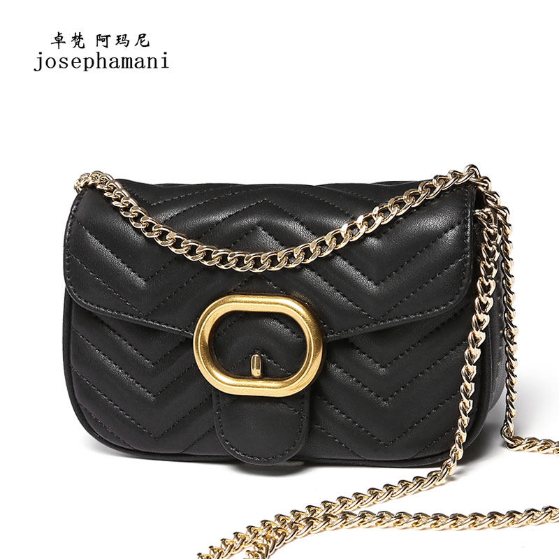 Zhuo Fan Armani chain bag women 2019 new Korean version of retro ring black messenger shoulder bag women bag